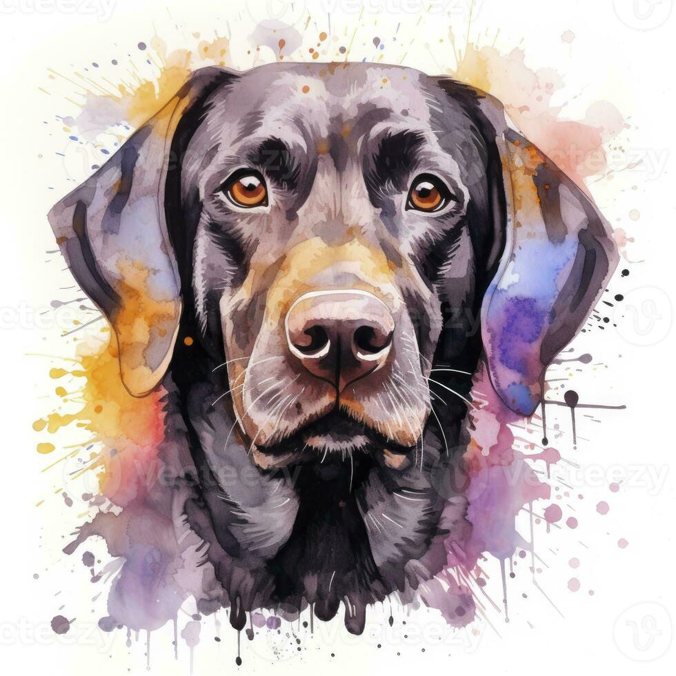 ai généré aquarelle chien agrafe art sur blanc Contexte. ai généré photo