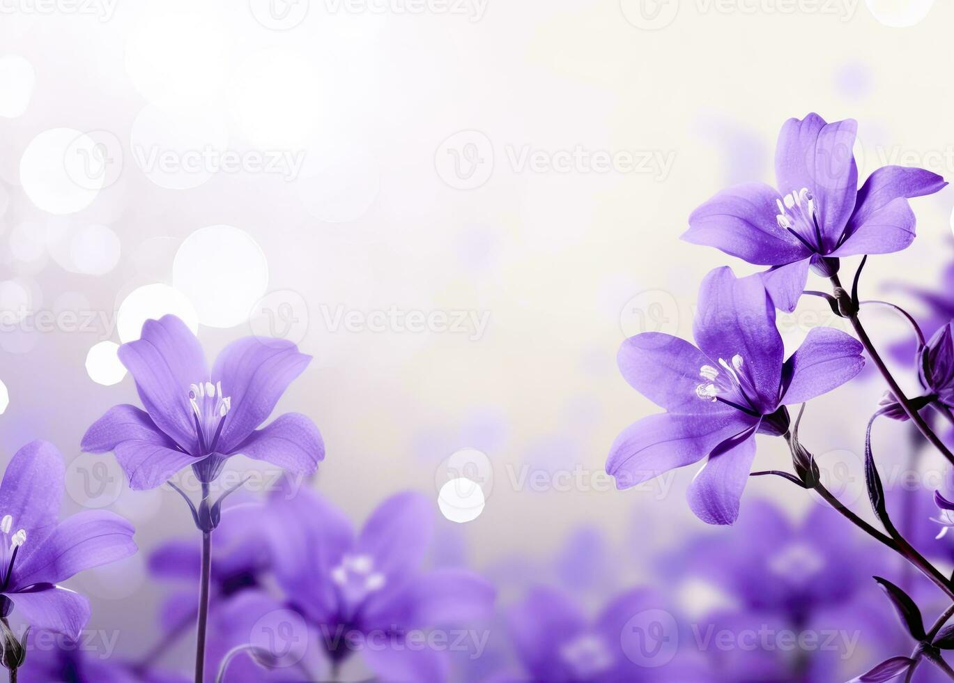 ai généré abstrait printemps Contexte avec violet fleurs. ai généré photo