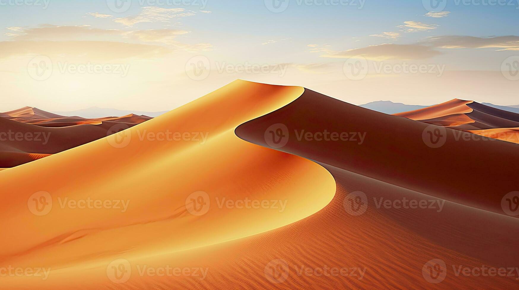 ai généré désert avec magique sables et dunes comme inspiration pour exotique aventures dans sec climats. ai généré. photo