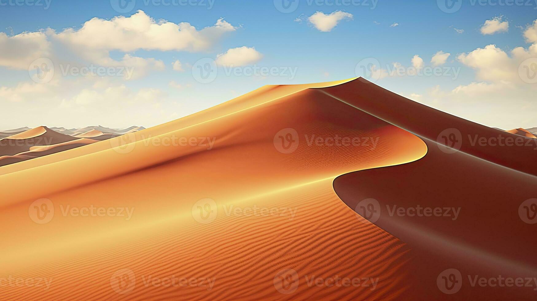 ai généré désert avec magique sables et dunes comme inspiration pour exotique aventures dans sec climats. ai généré. photo