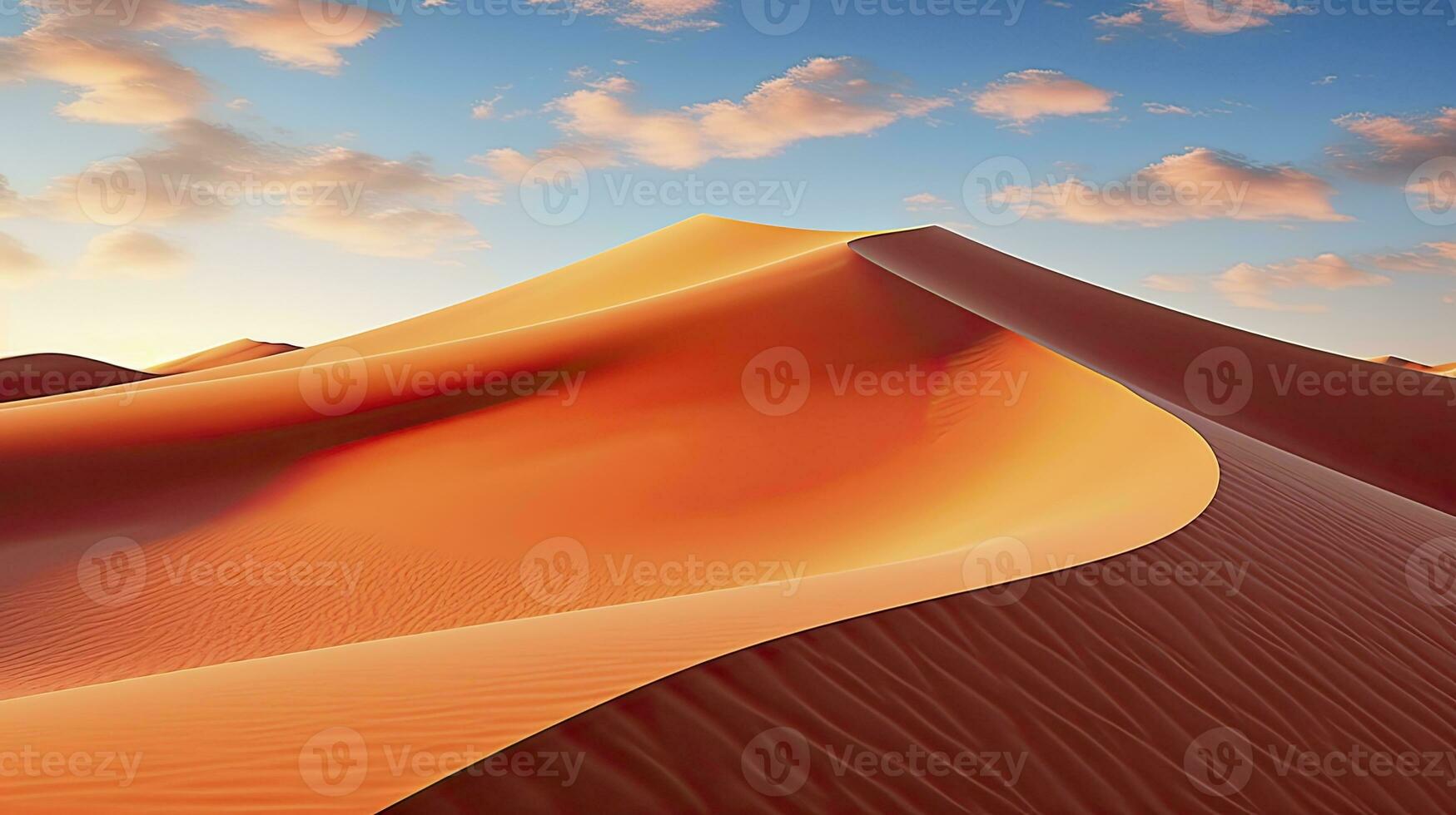 ai généré désert avec magique sables et dunes comme inspiration pour exotique aventures dans sec climats. ai généré. photo