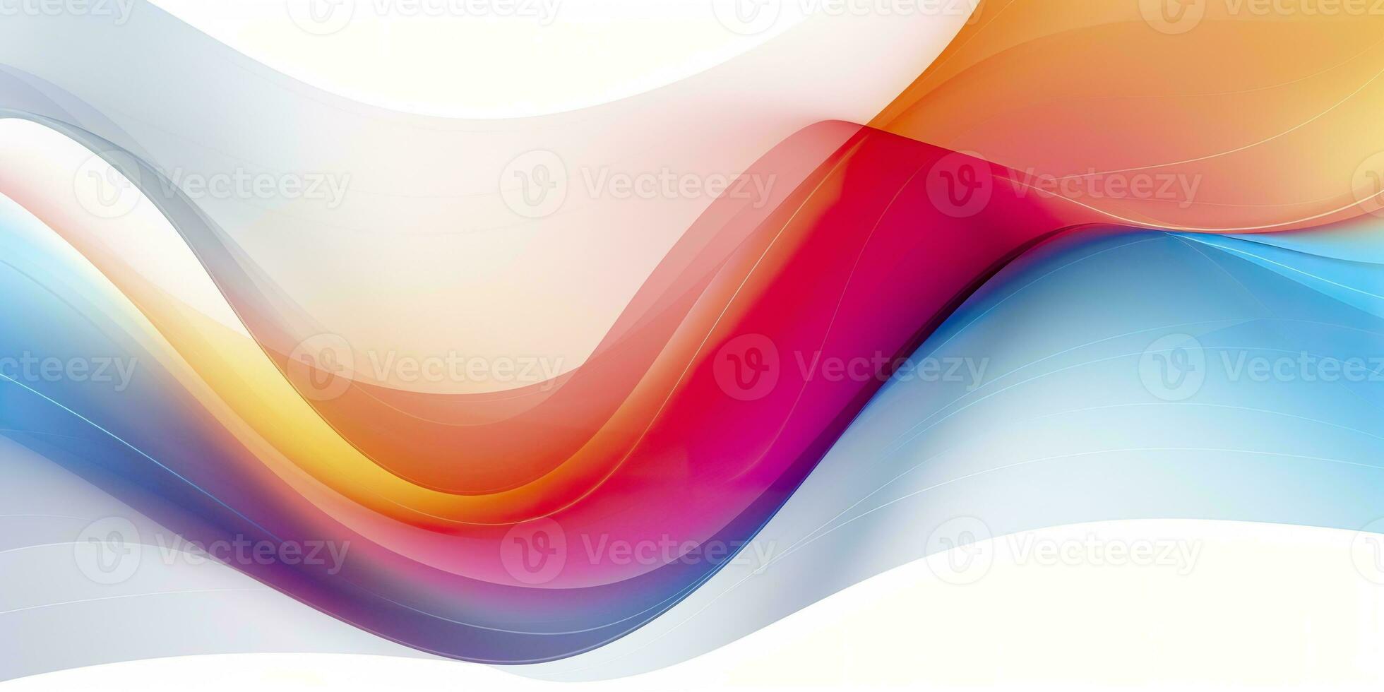 ai généré coloré abstrait vague lignes écoulement horizontalement sur une blanc arrière-plan, idéal pour technologie, musique, science et le numérique monde. ai génératif photo