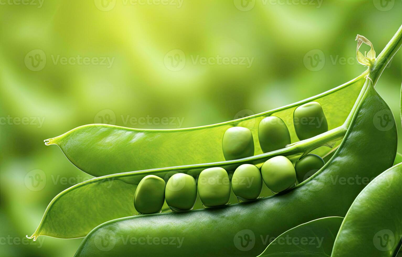 ai généré proche en haut de pois dans pois cosse. ai généré photo