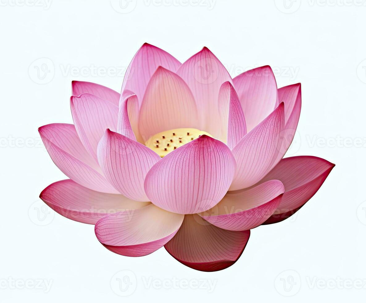 ai généré lotus fleur sur blanc Contexte. ai généré photo