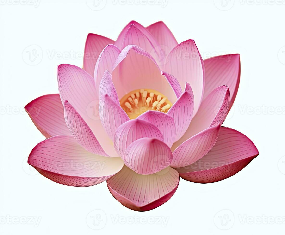 ai généré lotus fleur sur blanc Contexte. ai généré photo