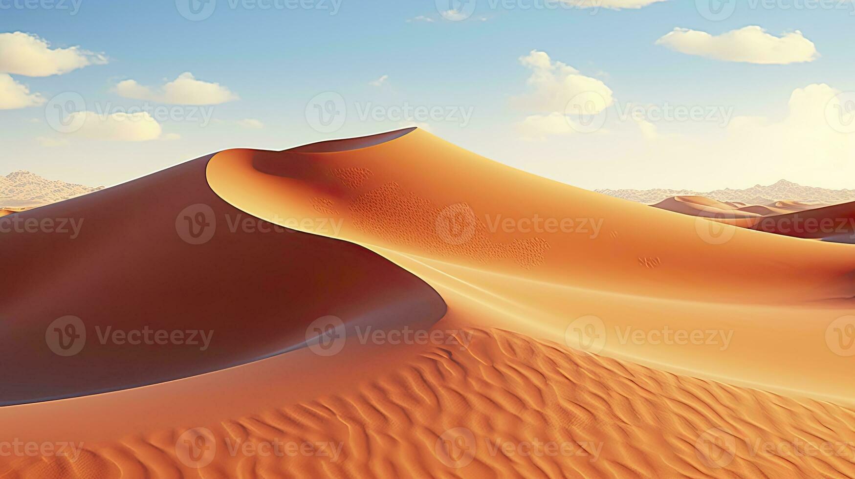 ai généré désert avec magique sables et dunes comme inspiration pour exotique aventures dans sec climats. ai généré. photo