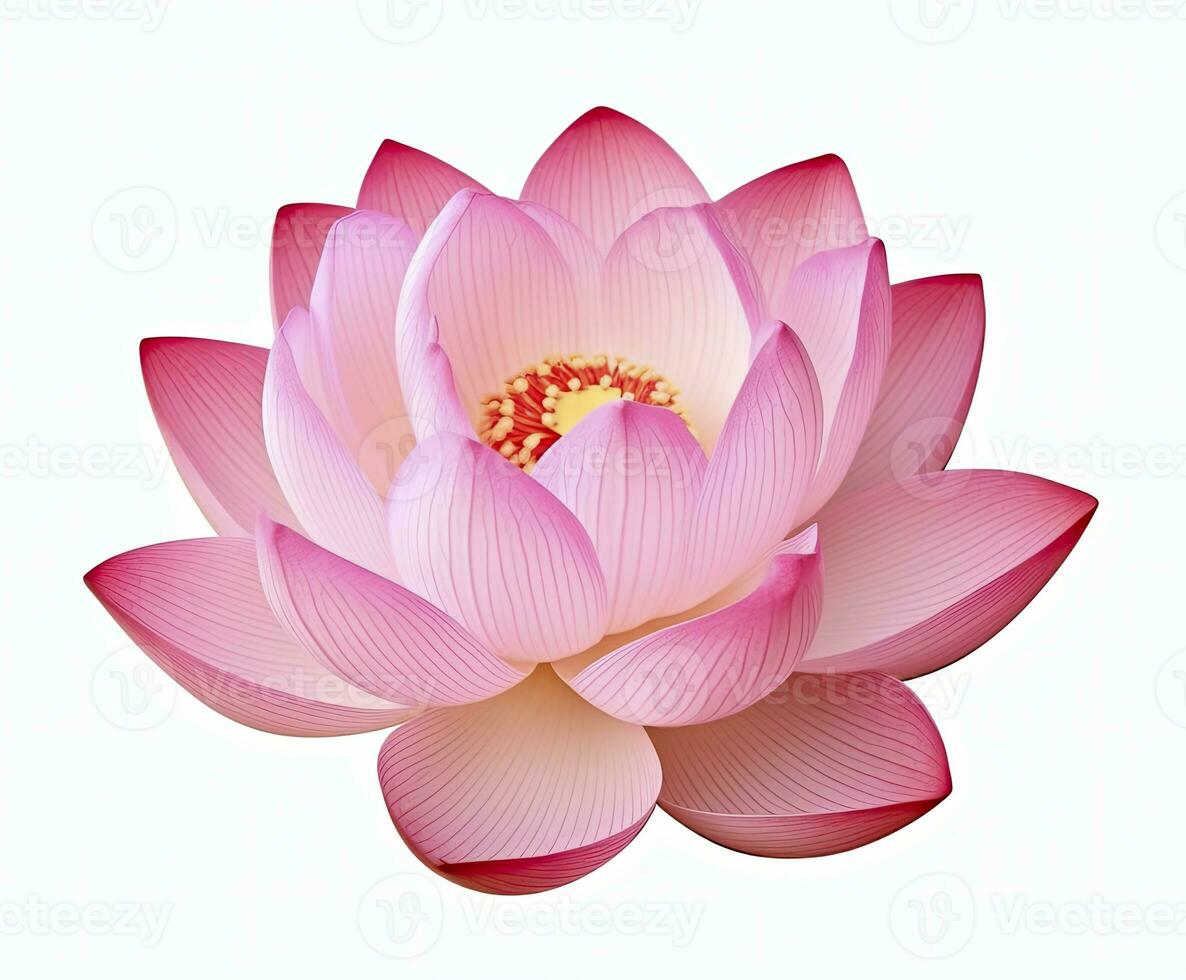 ai généré lotus fleur sur blanc Contexte. ai généré photo