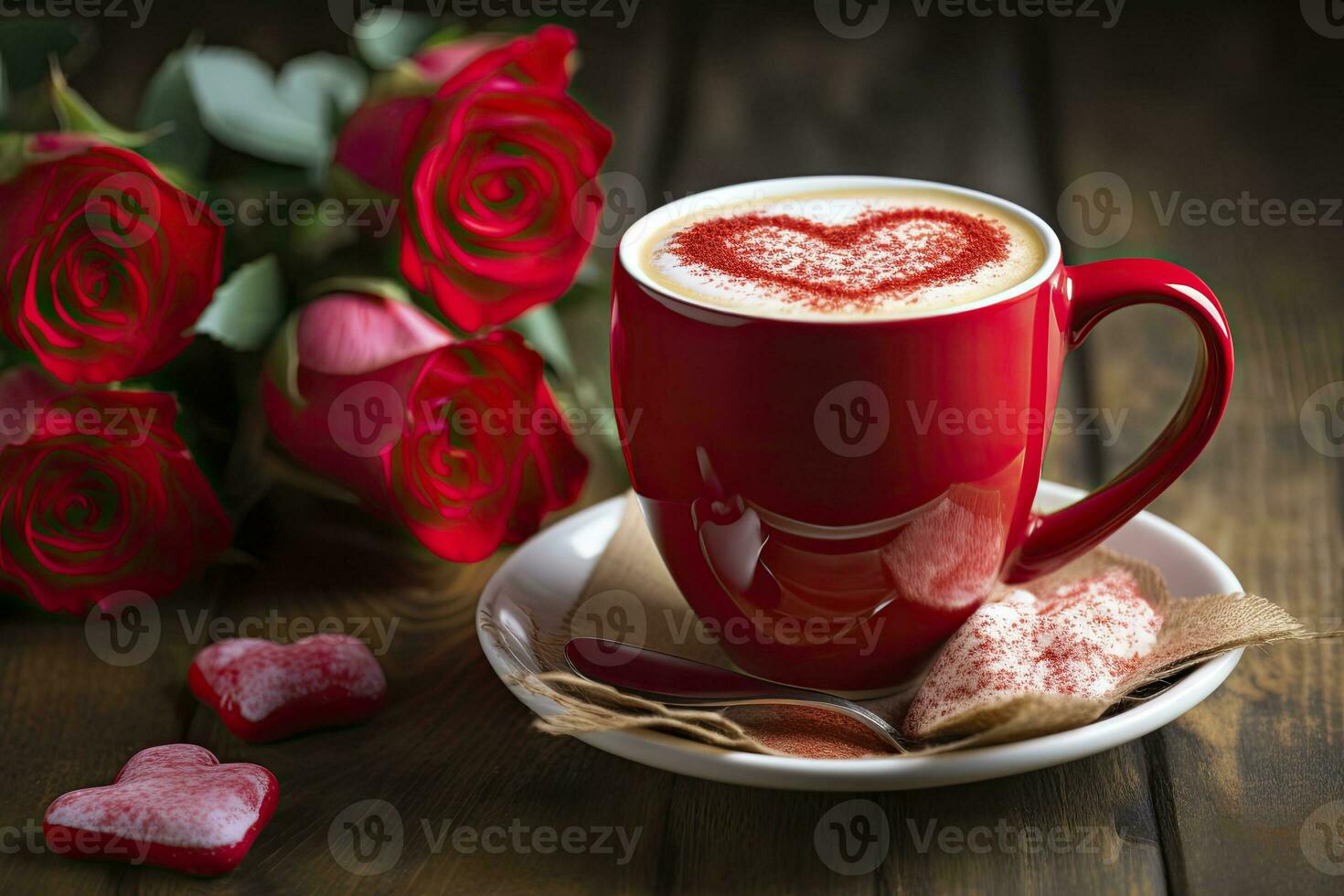 ai généré la Saint-Valentin journée café. ai généré photo