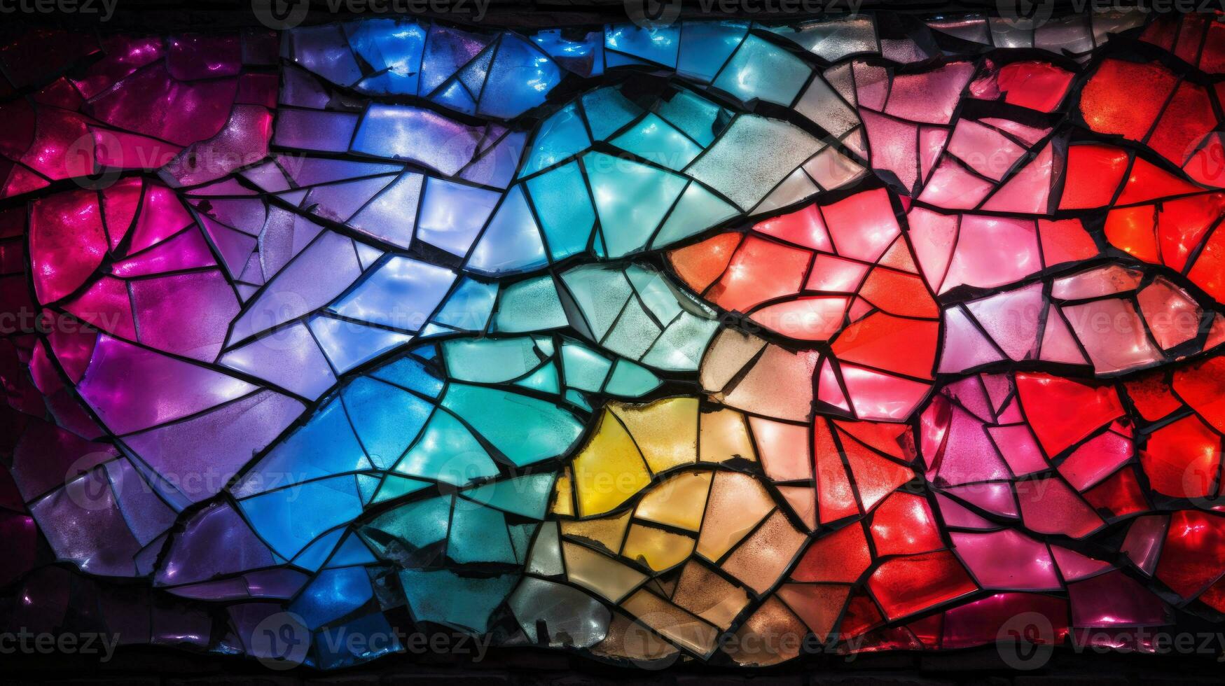 ai généré coloré cassé verre surface photo