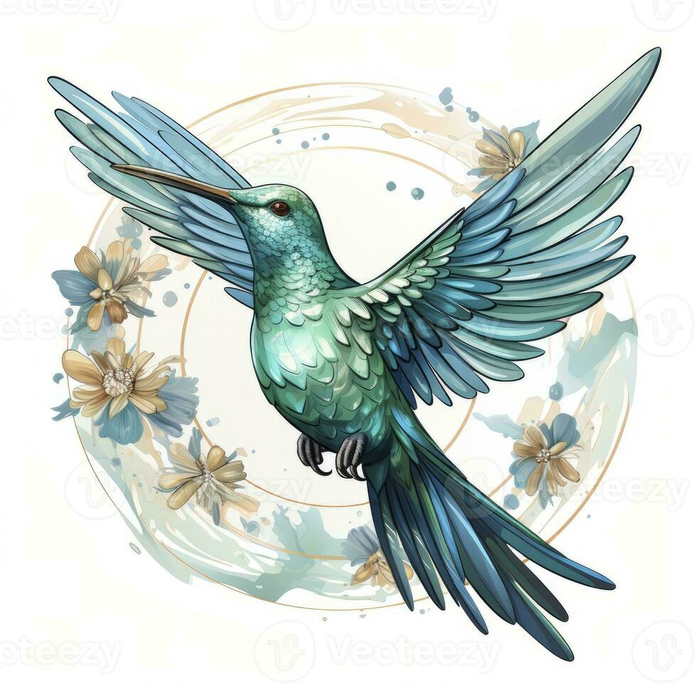 ai généré colibri clipart sur blanc Contexte. ai généré photo