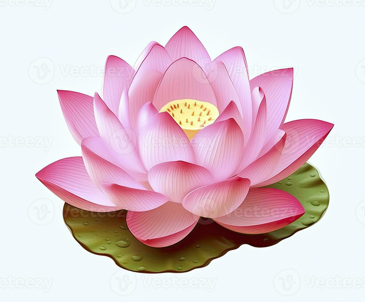 ai généré lotus fleur sur blanc Contexte. ai généré photo