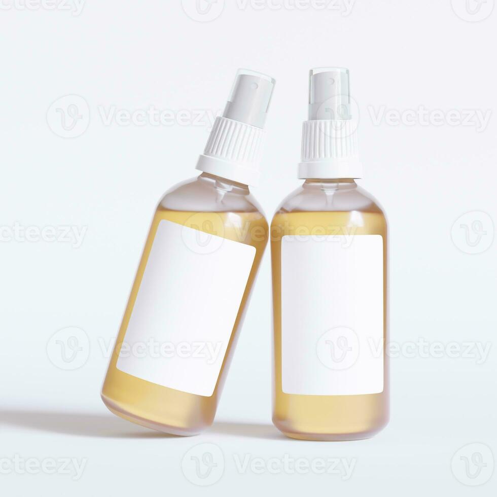 verre bouteille cosmétique le rendu 3d Logiciel illustration avec étiquette et blanc Couleur réaliste texture photo