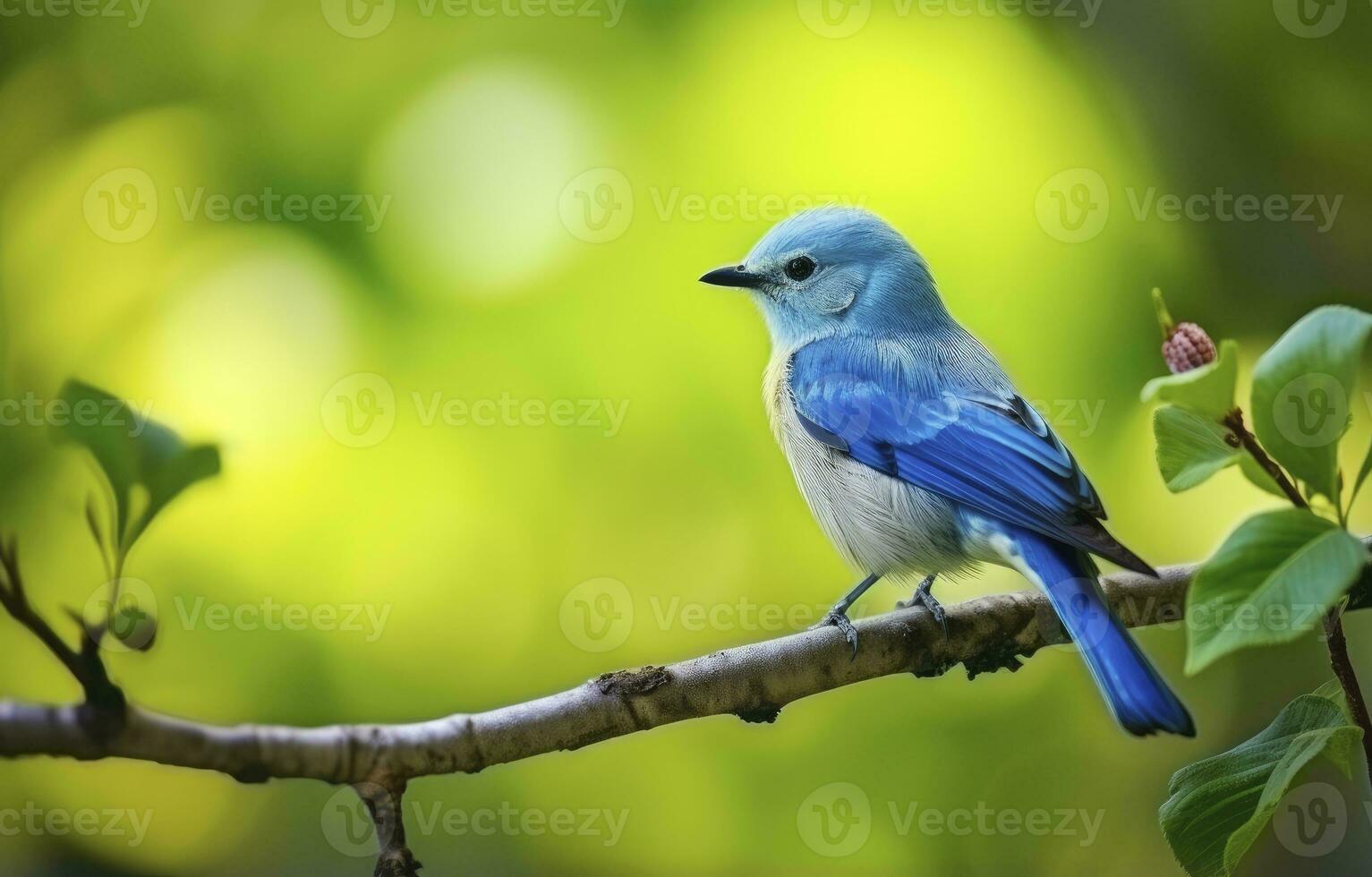 ai généré mignonne peu oiseau avec une la nature Contexte. ai généré. photo