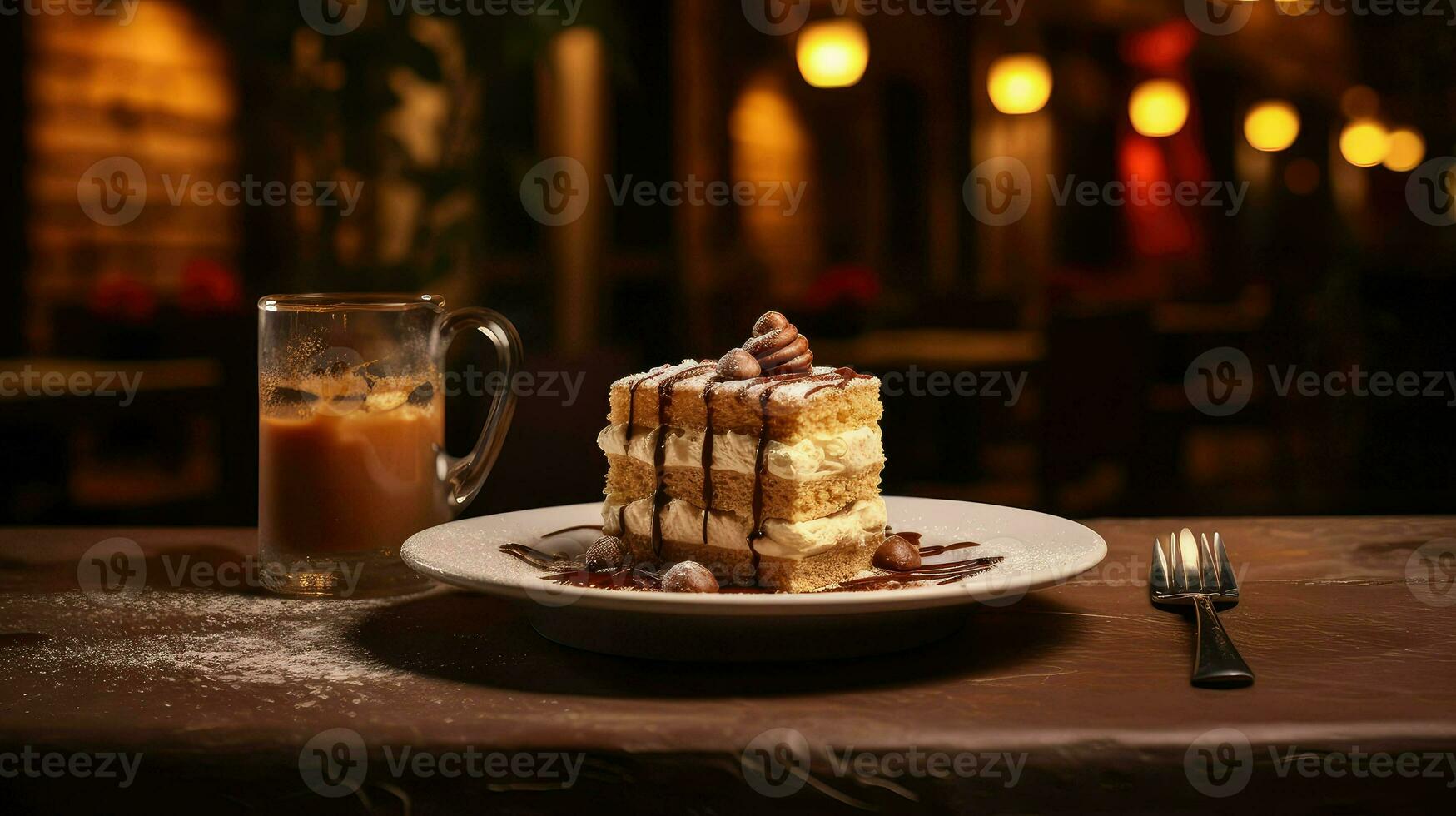 ai généré italien restaurant tiramisu nourriture photo