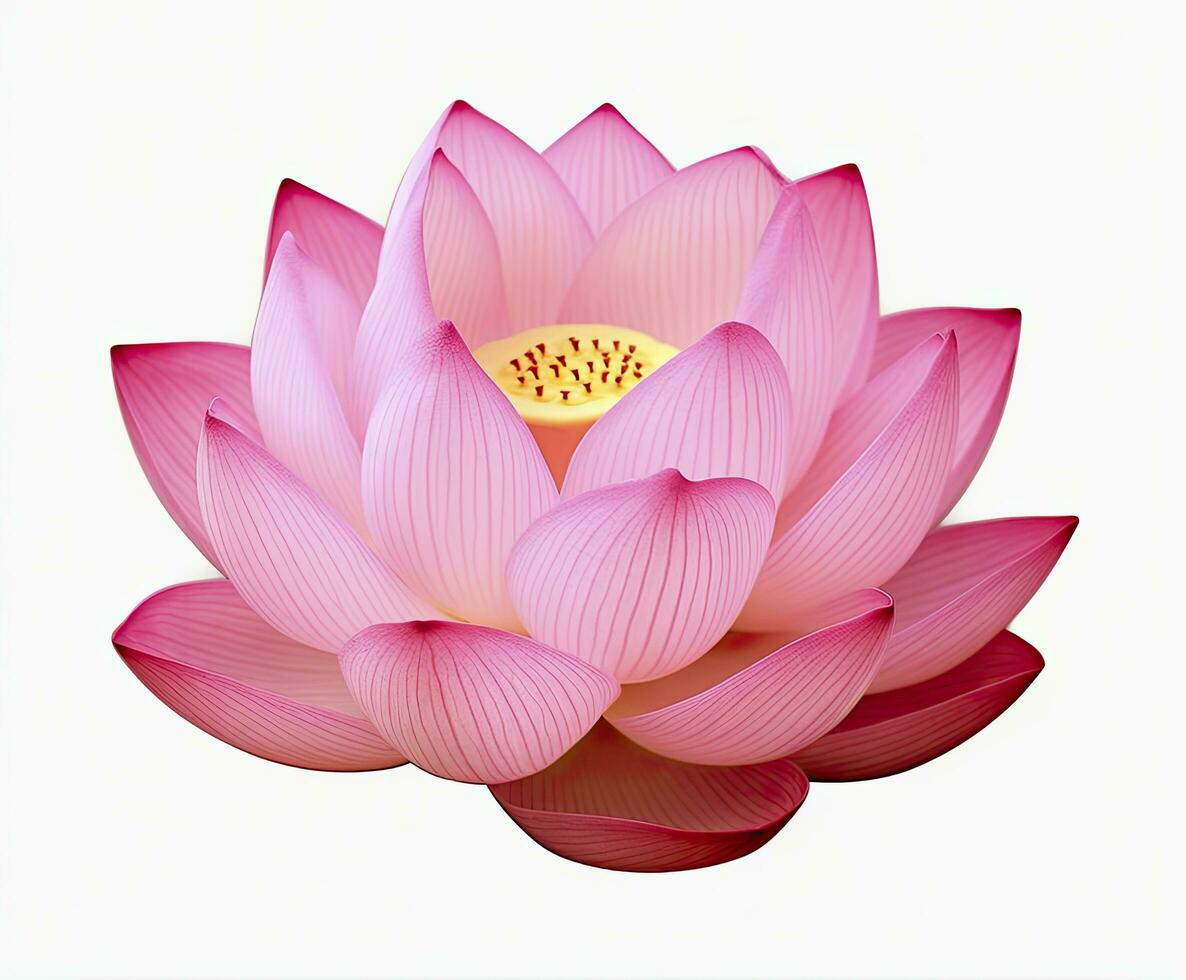 ai généré lotus fleur sur blanc Contexte. ai généré photo