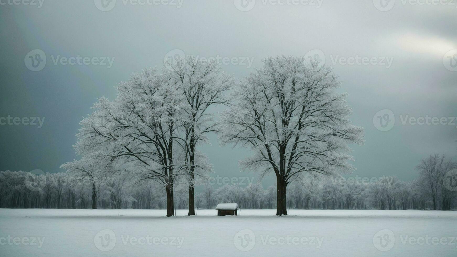 ai généré écrire à propos le délicat équilibre de une hiver écosystème, où chaque arbre pièces une crucial rôle dans maintenir harmonie. photo