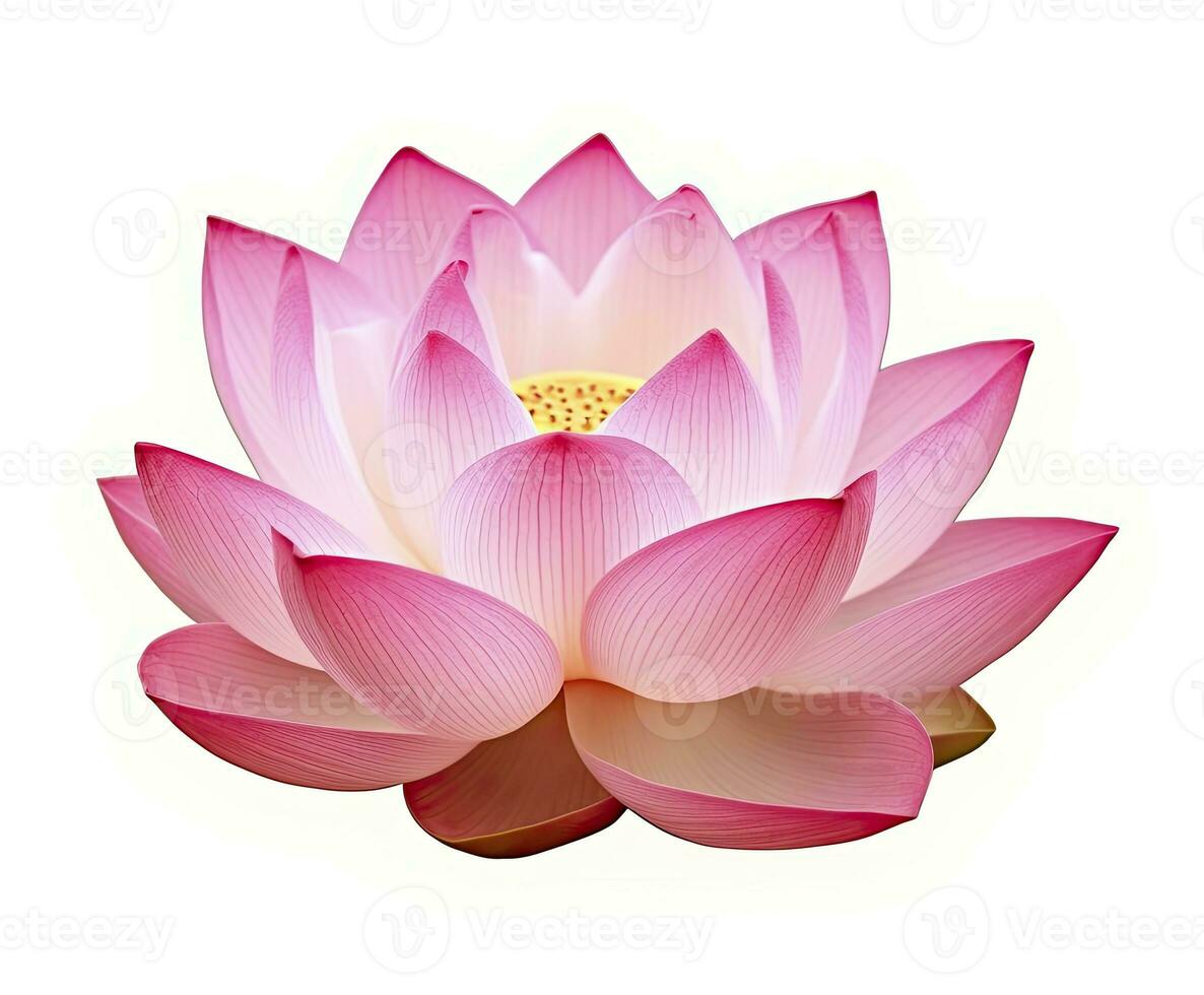 ai généré lotus fleur sur blanc Contexte. ai généré photo