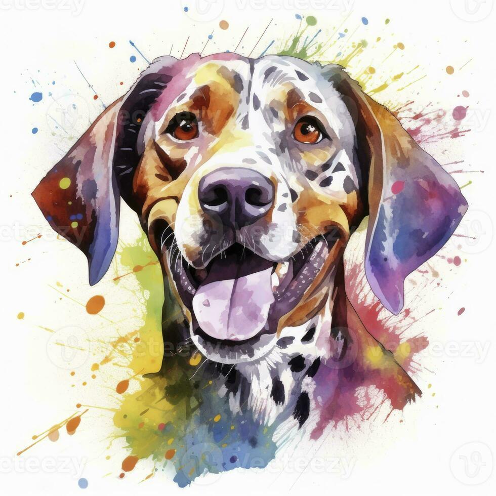 ai généré aquarelle chien agrafe art sur blanc Contexte. ai généré photo