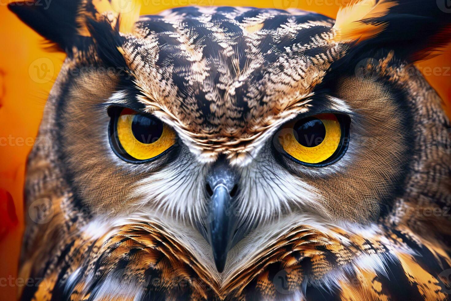 ai généré hibou photo du visage avec fermer de affronter. génératif ai