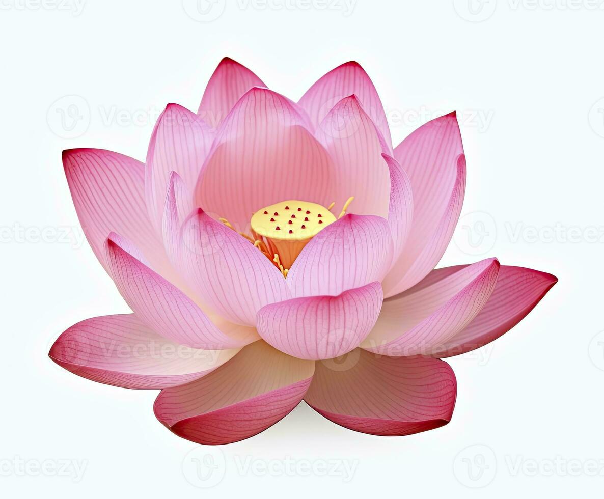 ai généré lotus fleur sur blanc Contexte. ai généré photo
