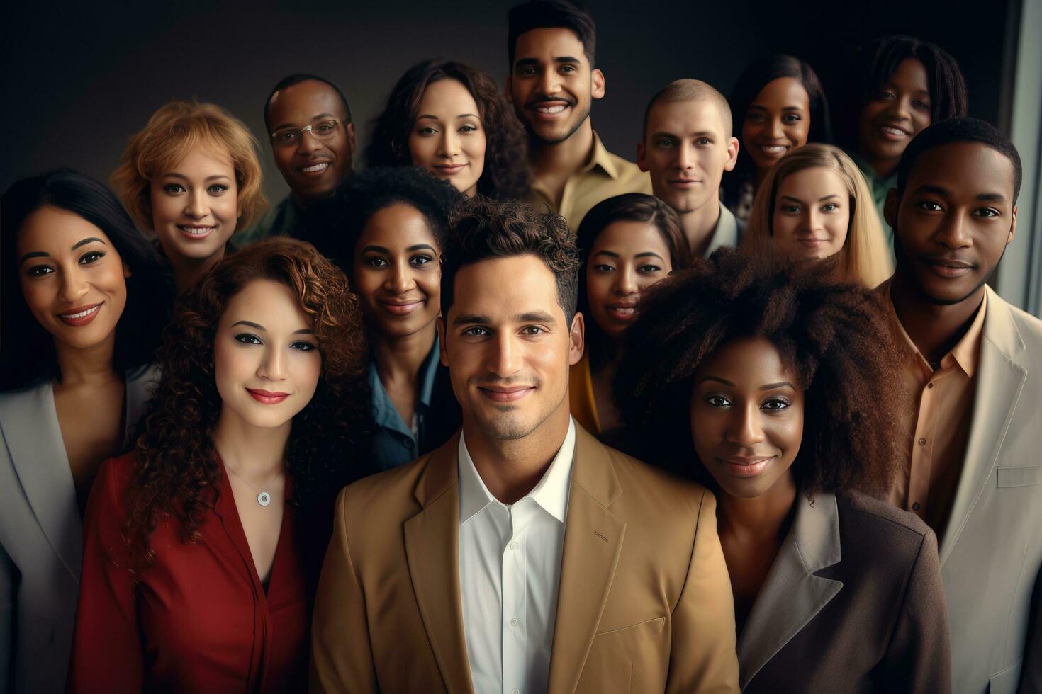 ai généré multi ethnique diverse Bureau affaires Personnel photo