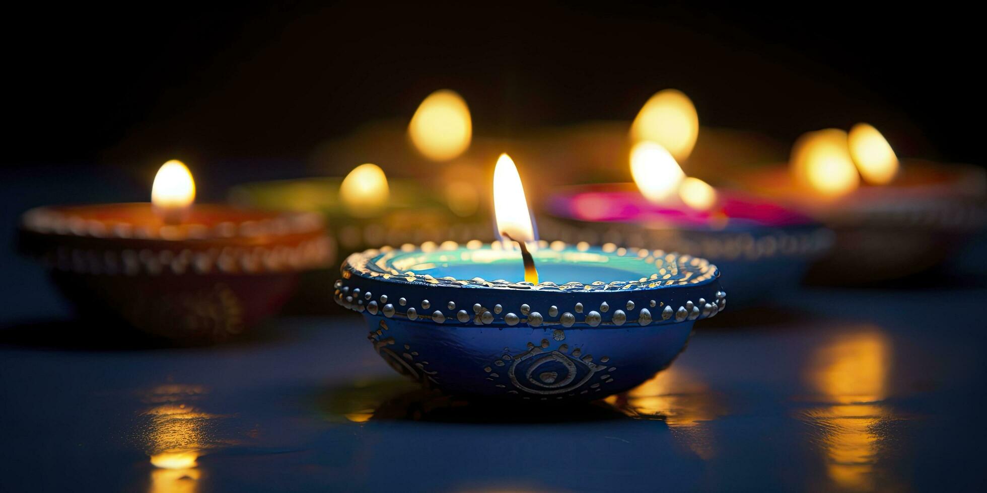 ai généré content Diwali. diya pétrole les lampes étaient allumé pendant le fête. ai généré photo