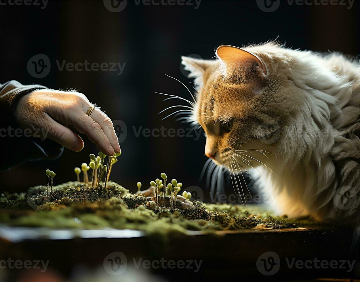 ai généré aimant animal de compagnie propriétaire photo