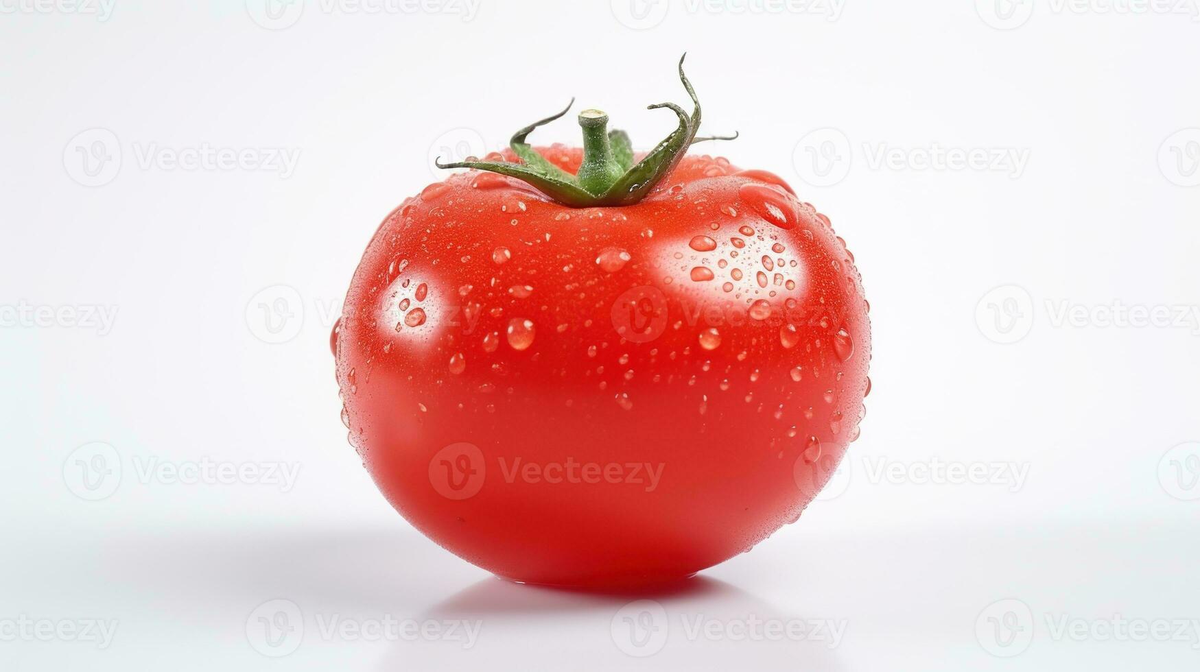 ai généré Frais tomate sur blanc Contexte. frais, en bonne santé, en bonne santé vie, fruit, légume photo