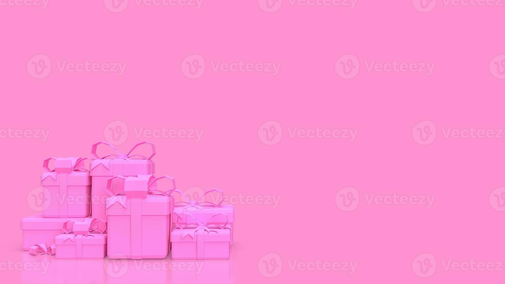 le rose cadeau boîte pour la Saint-Valentin journée concept 3d le rendu photo