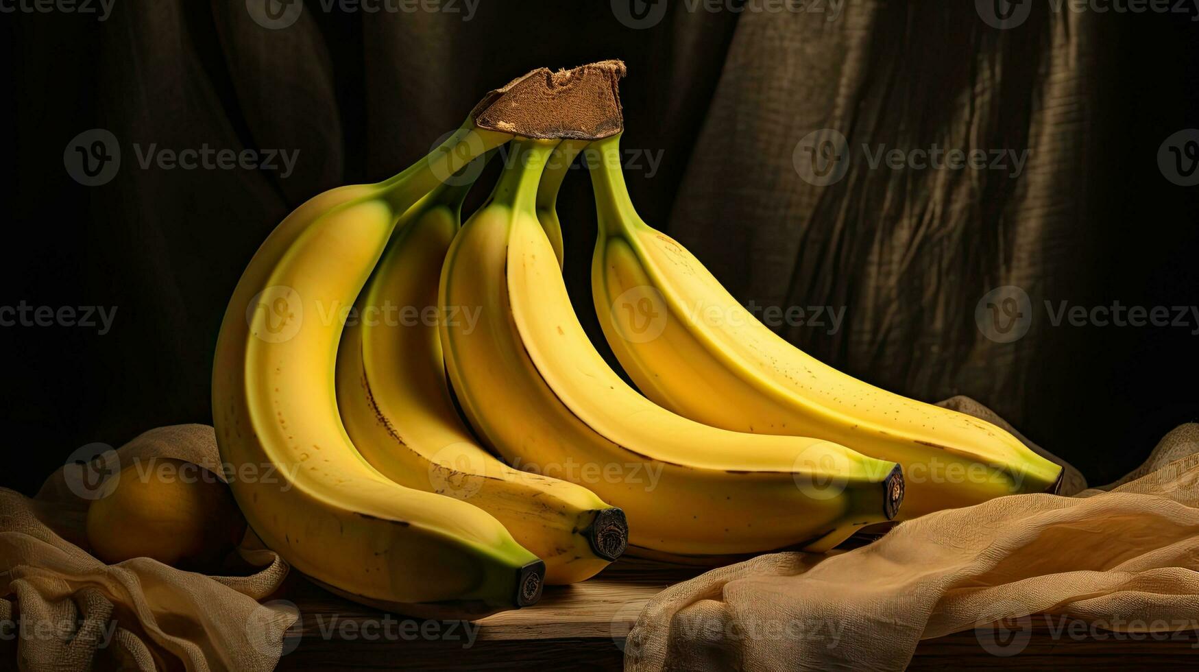 ai généré portrait banane sur le table avec lumière exposition ai génératif photo