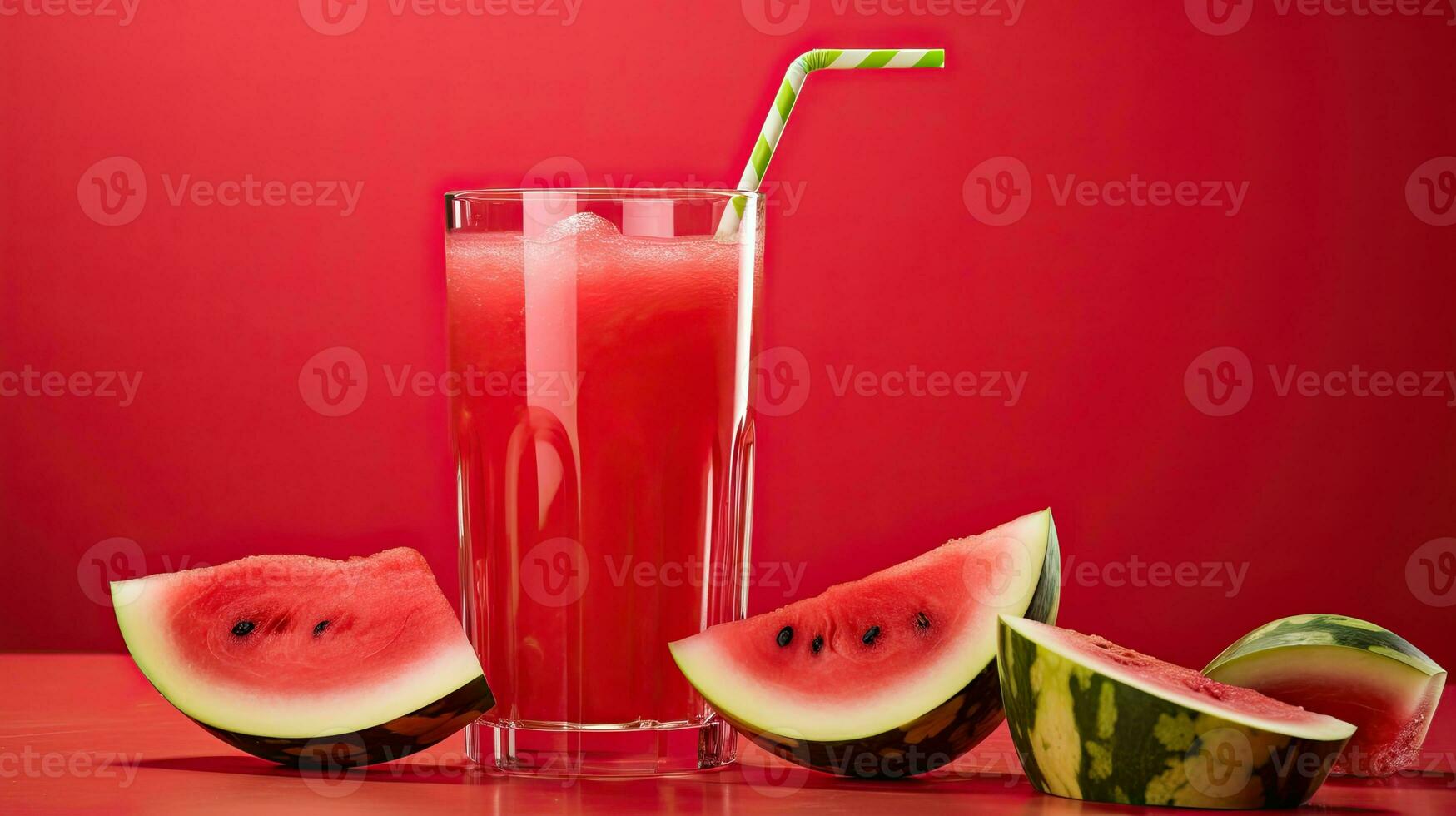 ai généré Frais pastèque jus avec menthe feuille ai génératif photo