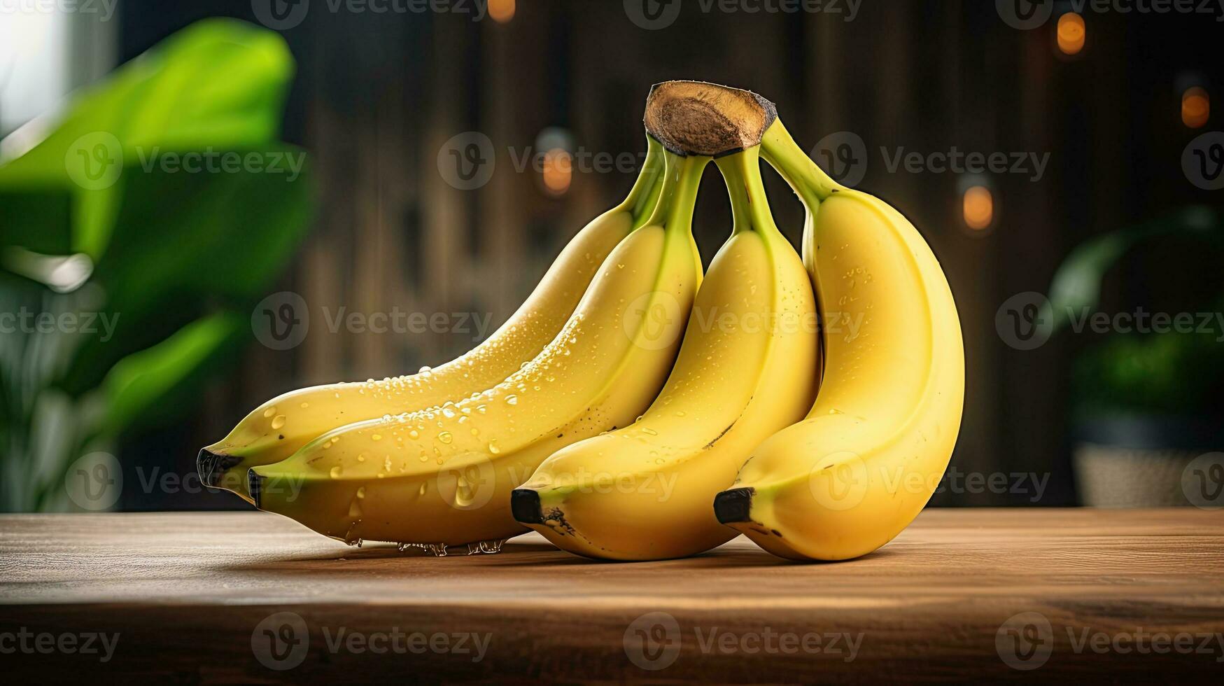 ai généré portrait banane sur le table avec lumière exposition ai génératif photo