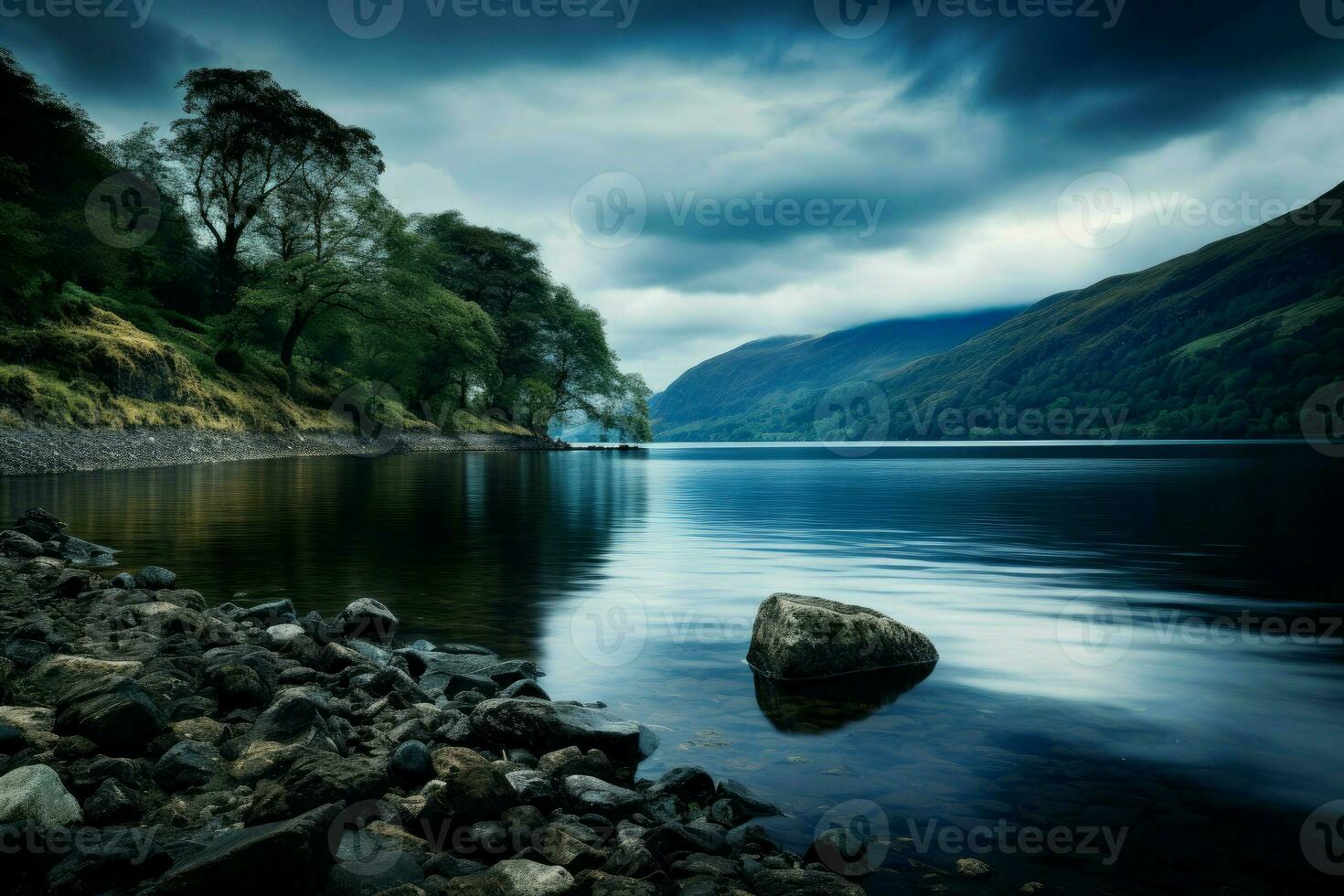 ai généré loch ness lac. produire ai photo