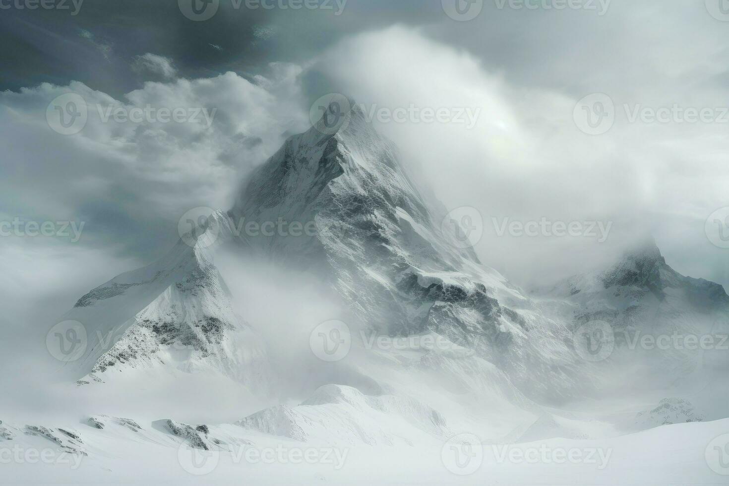 ai généré intacte haute Montagne neige. produire ai photo