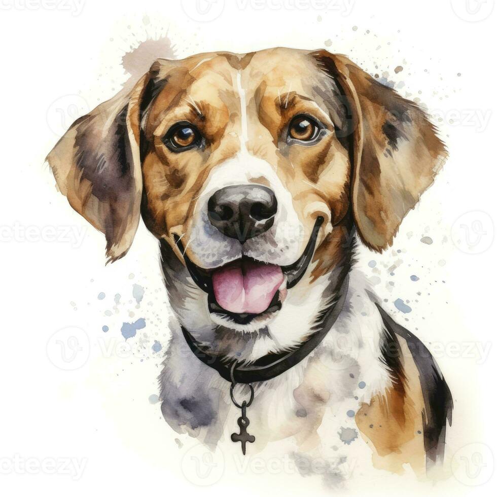 ai généré aquarelle chien agrafe art sur blanc Contexte. ai généré photo