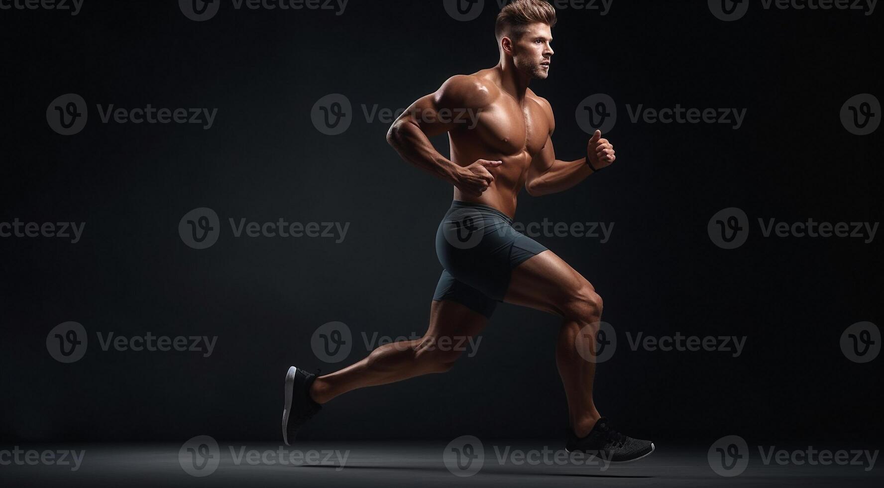 ai généré musclé bodybuilder entraînement, musclé bodybuilder dans le salle de sport, Jeune bodybuilder formation dans le salle de sport, Jeune bodybuilder levage poids photo