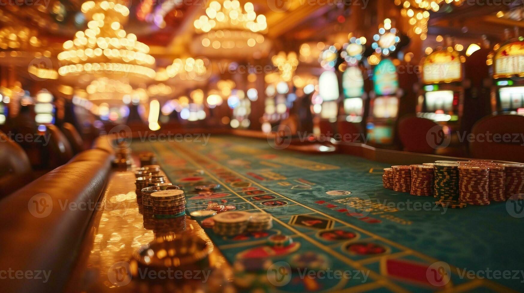 ai généré casino roulette table dans casino. photo