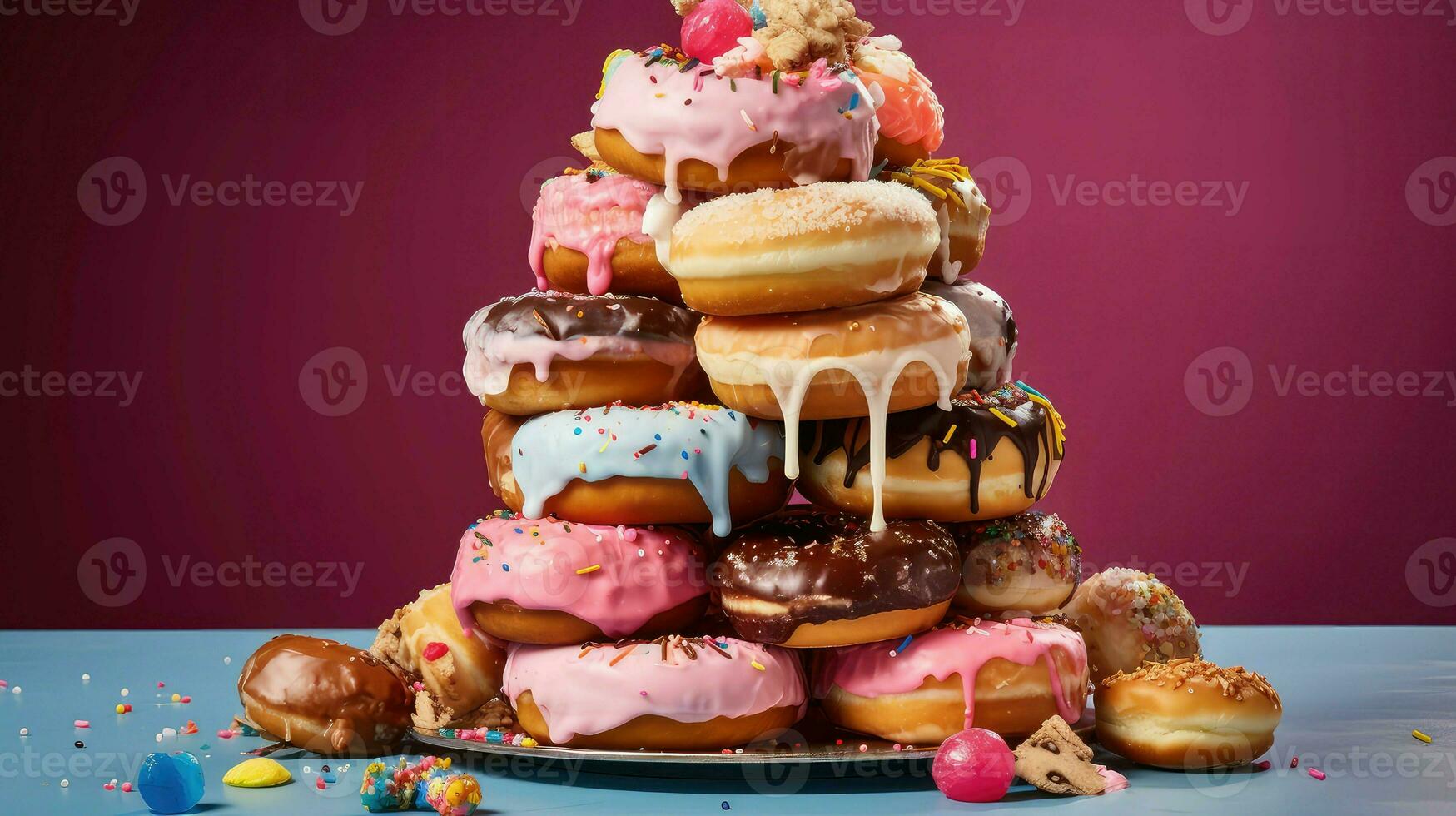 ai généré mauvais pour la santé déchet Donut nourriture photo