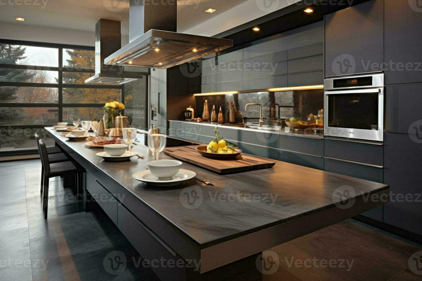 ai généré culinaire élégance le beauté de une moderne cuisine conçu pour Efficacité et esthétique ai généré photo