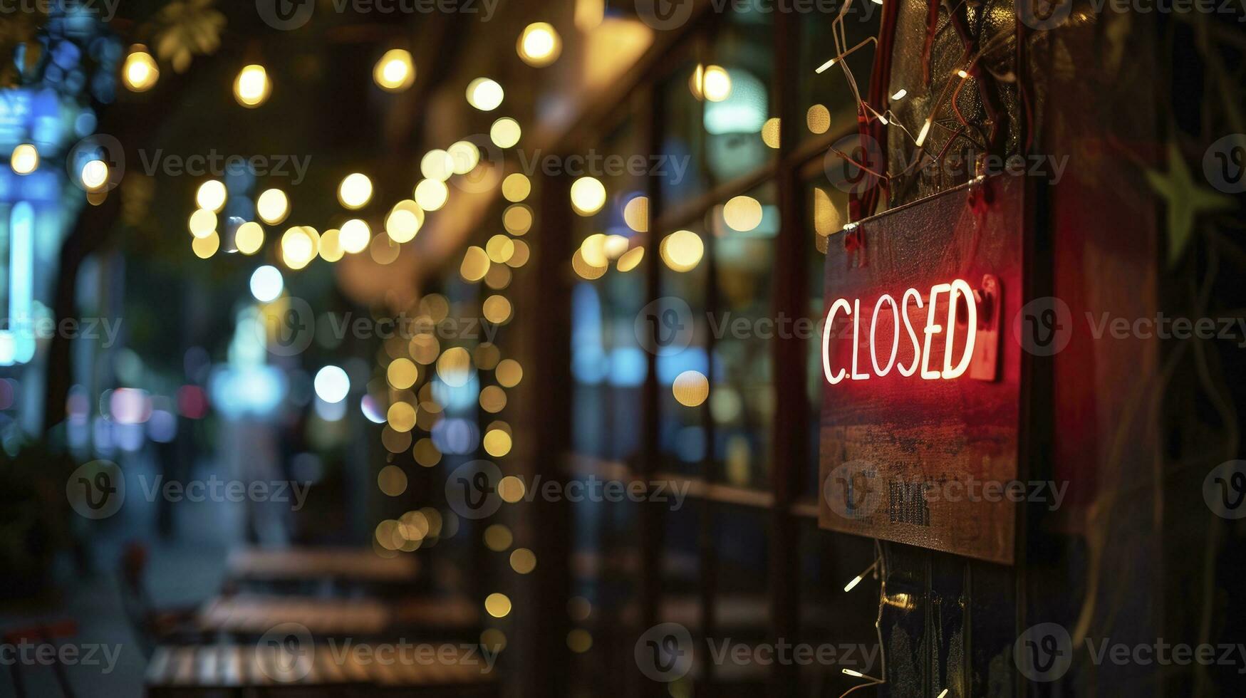 ai généré signe avec le texte fermé à le restaurant. photo