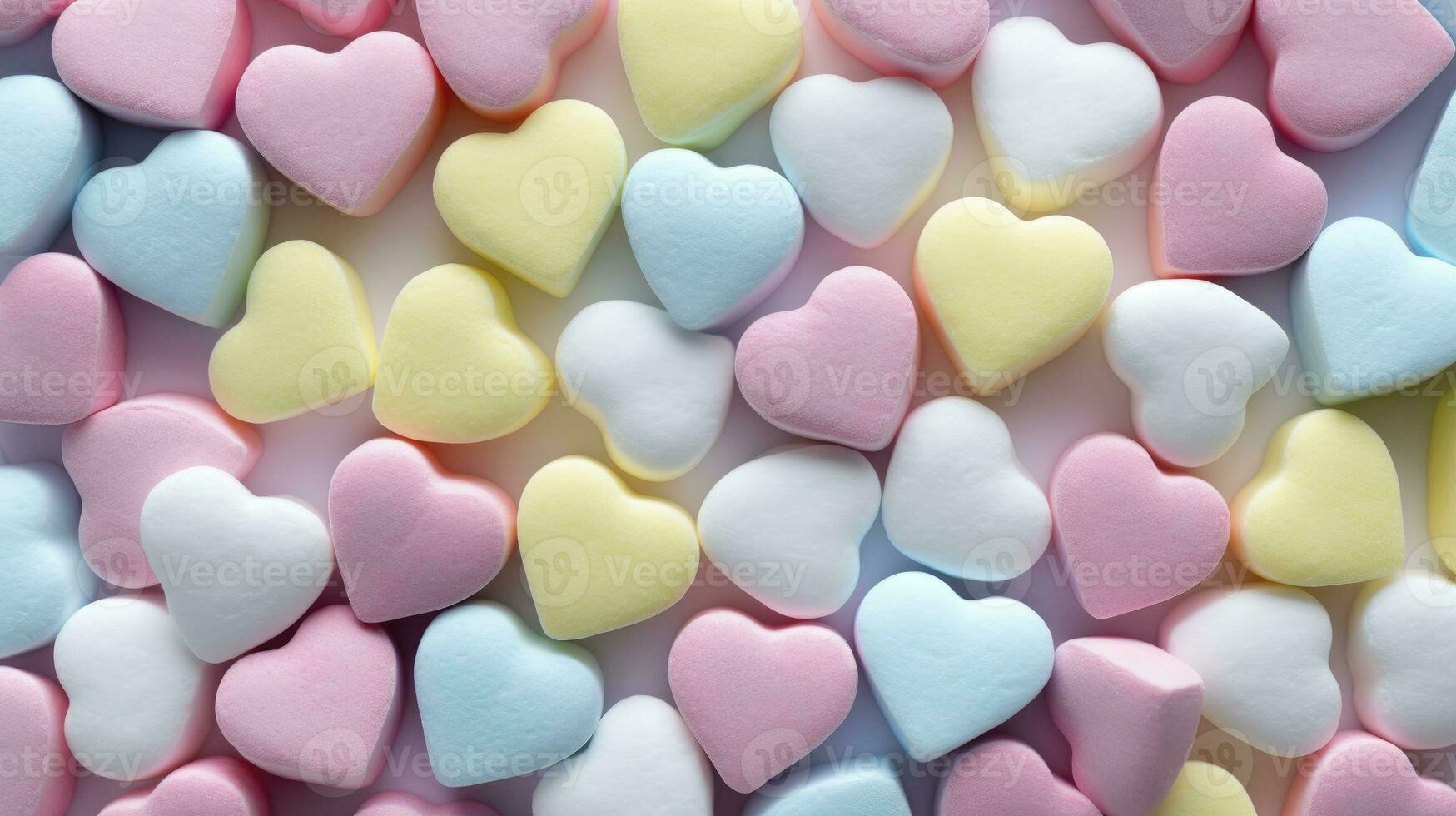 ai généré Contexte de vivement coloré bonbons cœurs pour la Saint-Valentin journée. photo