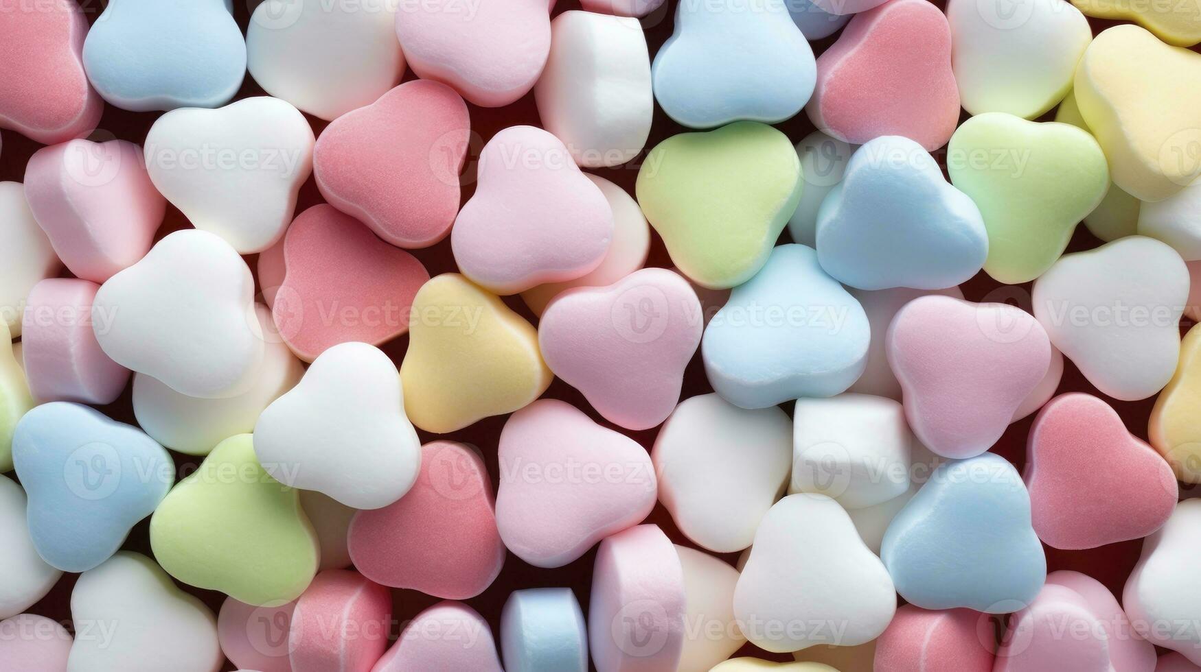 ai généré Contexte de vivement coloré bonbons cœurs pour la Saint-Valentin journée. photo