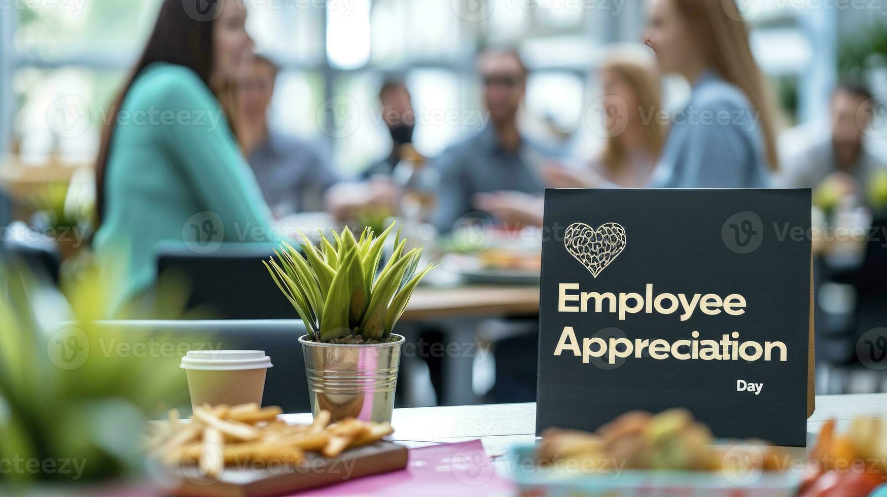 ai généré le texte employé appréciation journée écrit dans une Bureau Contexte photo