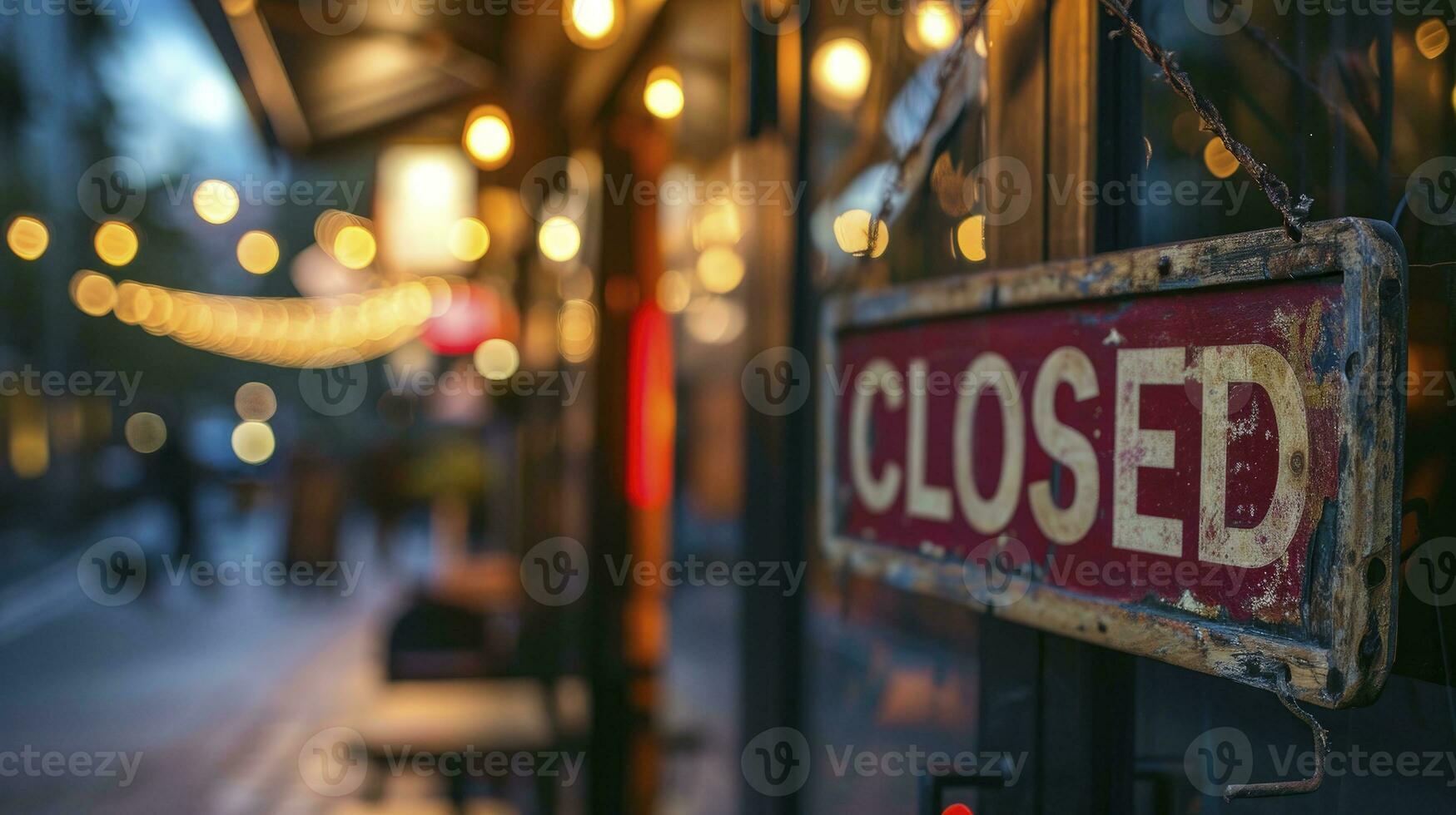 ai généré signe avec le texte fermé à le restaurant. photo