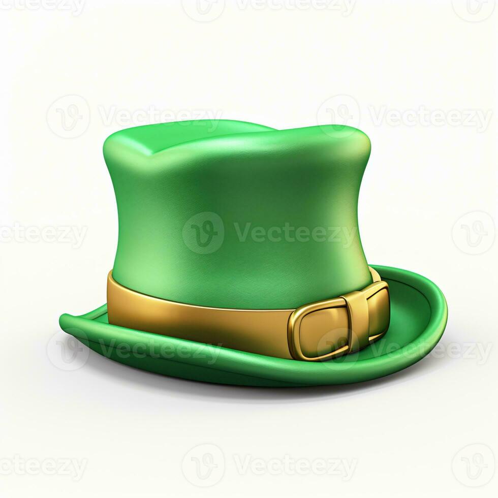 ai généré 3d rendre dessin animé chapeau de Saint patricks journée isolé génératif ai photo