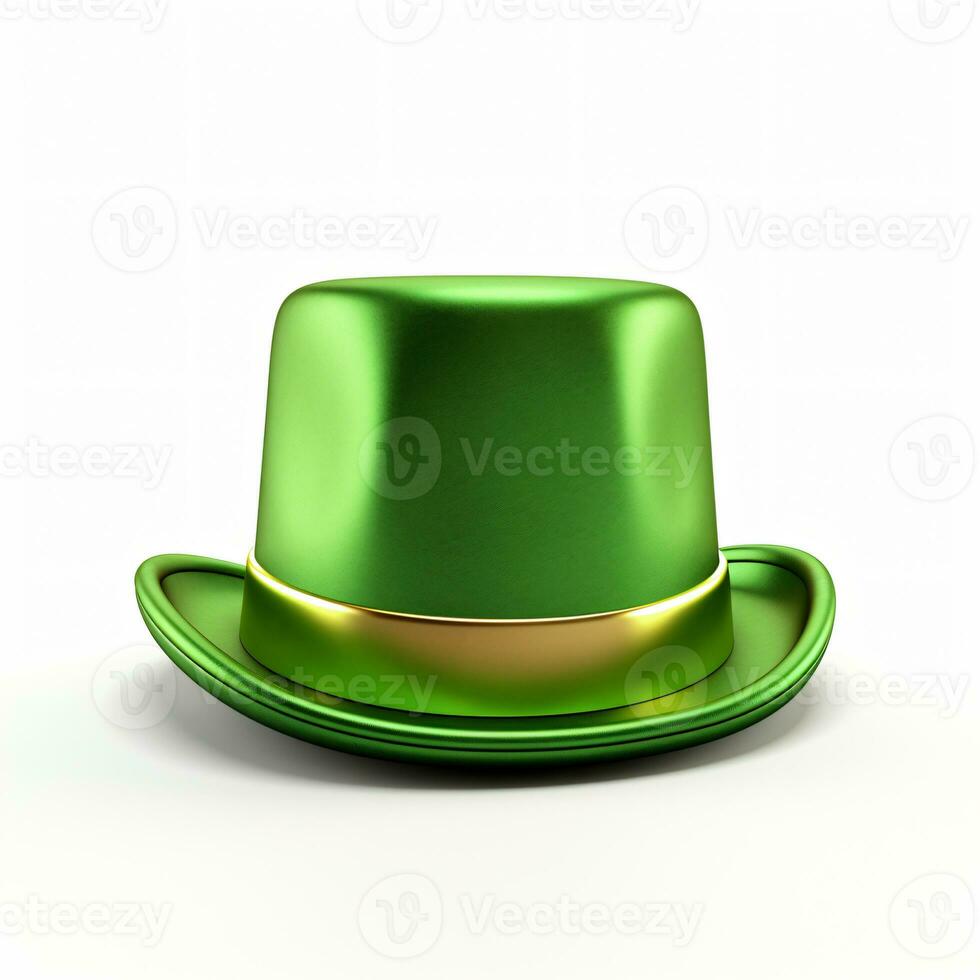 ai généré 3d rendre dessin animé chapeau de Saint patricks journée isolé génératif ai photo