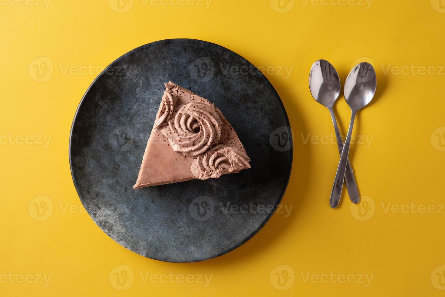 morceau de gâteau aux truffes au chocolat photo