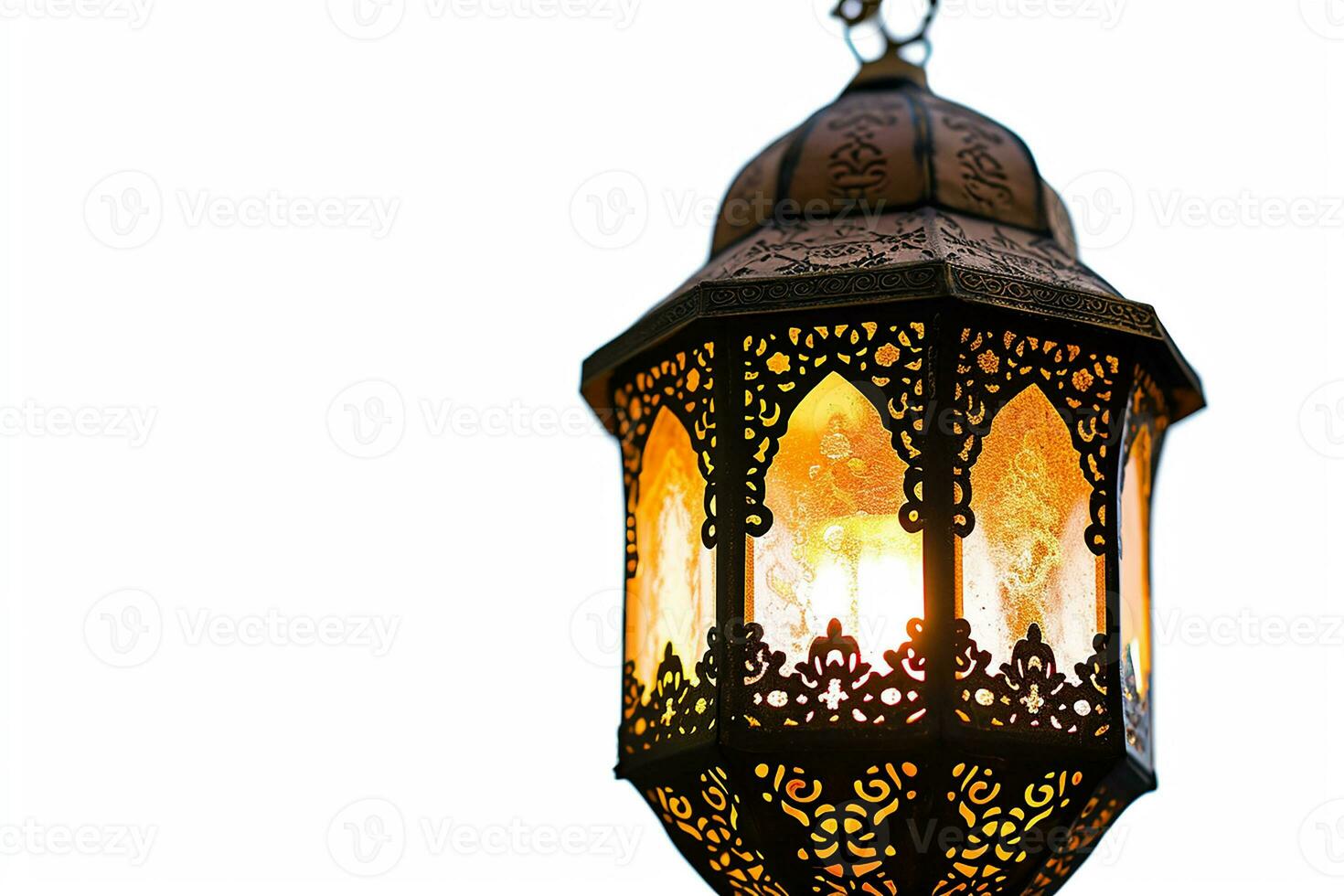 ai généré un arabe lanterne sur blanc Contexte photo