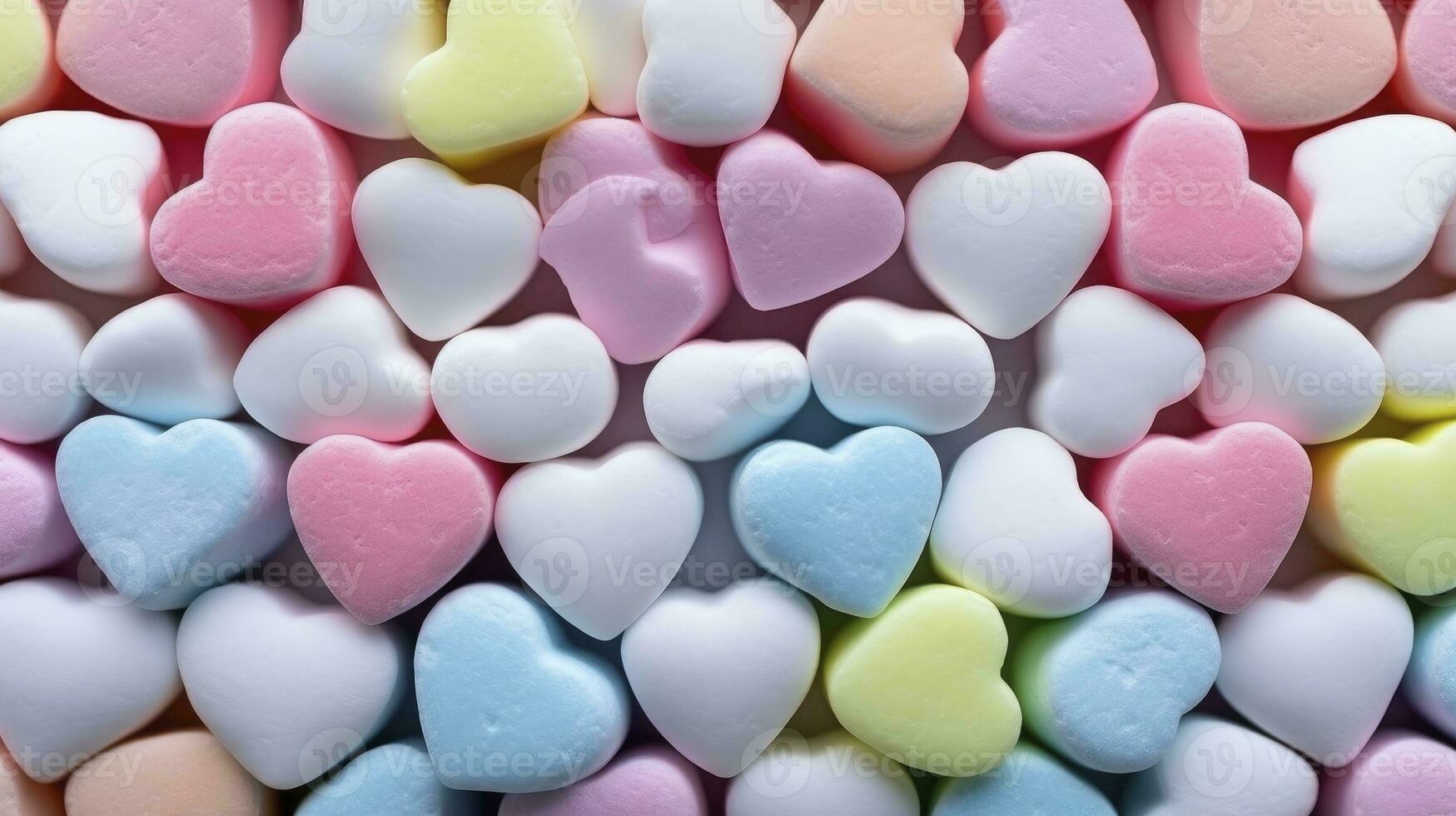 ai généré Contexte de vivement coloré bonbons cœurs pour la Saint-Valentin journée. photo