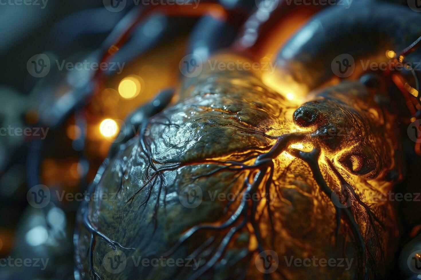 ai généré Humain interne organe avec cœur photo